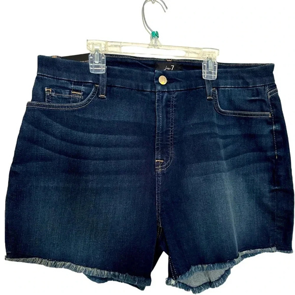 Jen7 by 7 for All Mankind High Waist Fray Hem Cutoff Denim Shorts Sz 14 NWT #004 - Picture 1 of 4